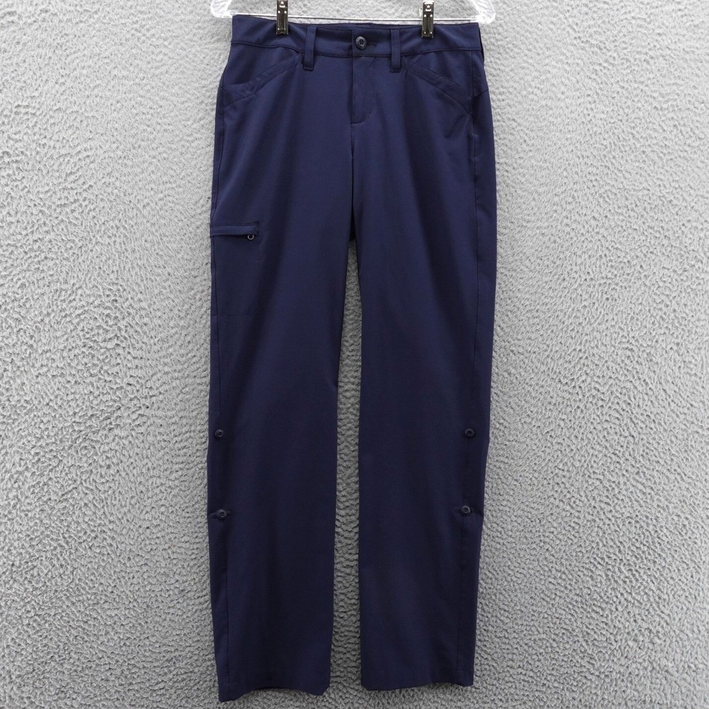Eddie Bauer‎ Adventure Roll Up Pants Womens 2 Navy Blue Stretch Hiking